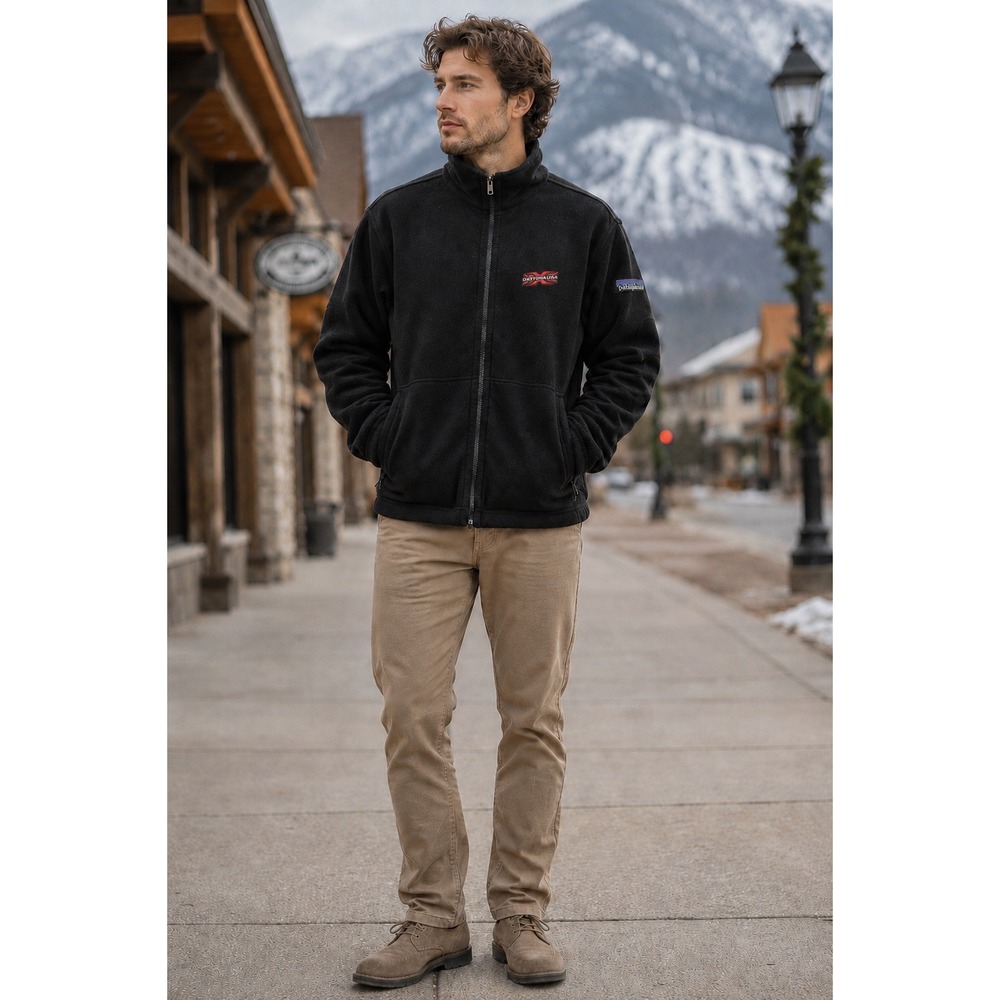Patagonia Synchilla Full Zip Fleece Jacket Mens Medium Black State of the Union